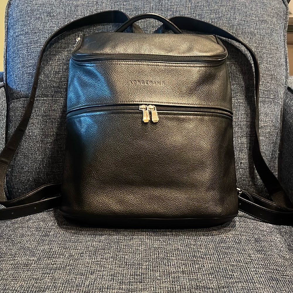 Longchamp Le Foulonne Large Leather Backpack